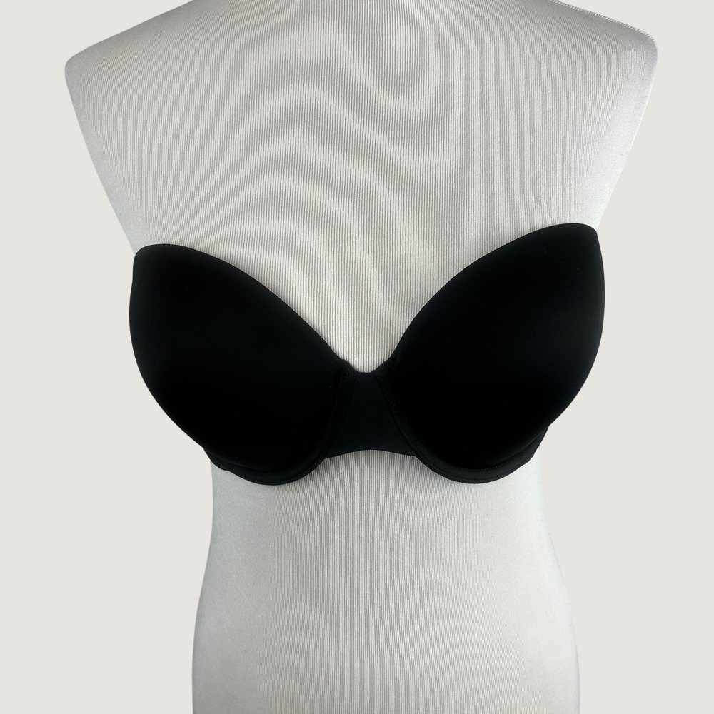 Victoria's‎ Secret Black Lined Strapless Underwire Bra 36D Solid Microfiber